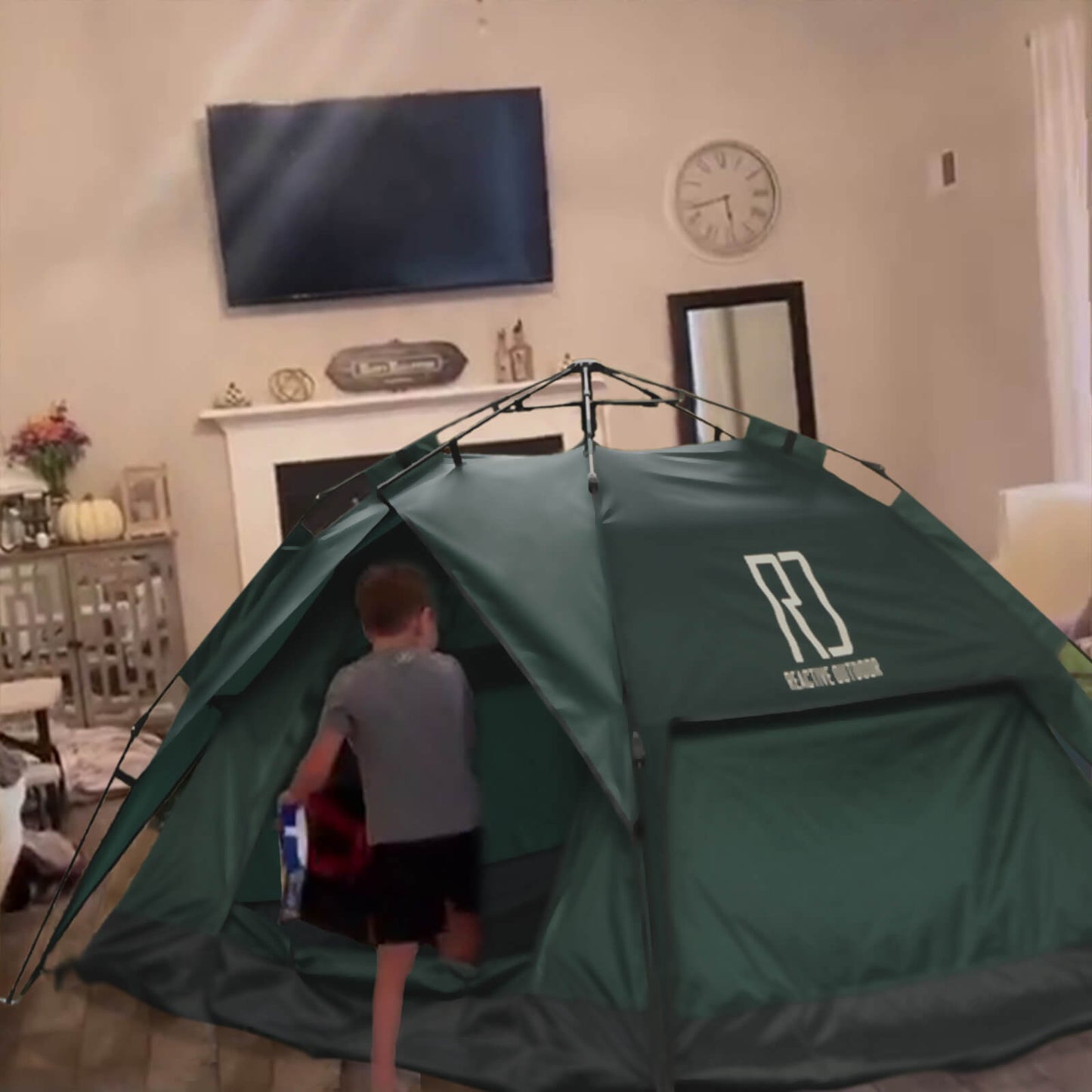Grande Tente 3 Secs Tent + Bâche de camping GRATUITE (Jusqu’à 3 personnes, FR)
