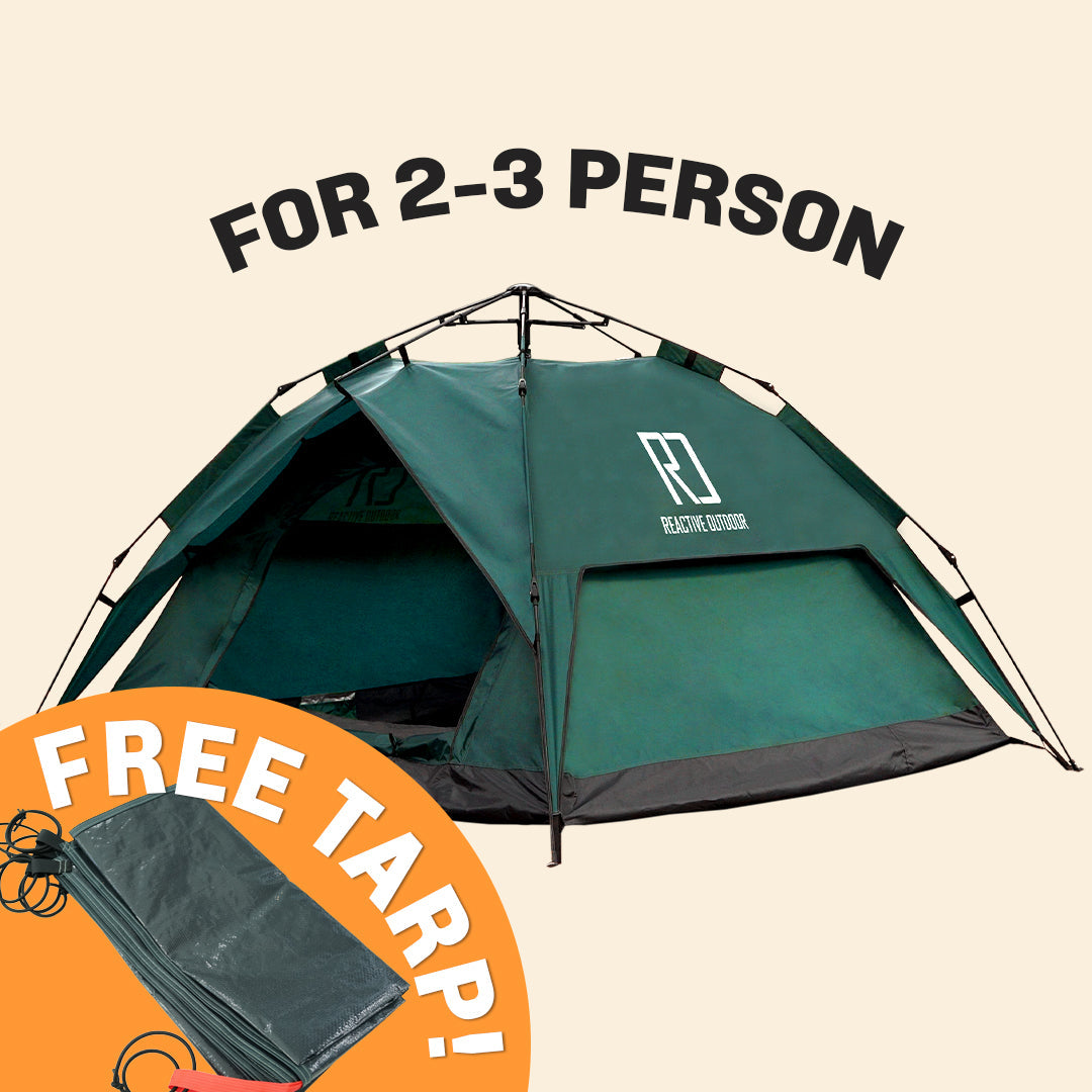 Large-Sized 3 Secs Tent + FREE Camping Tarp (For 2-3 Person, UK).