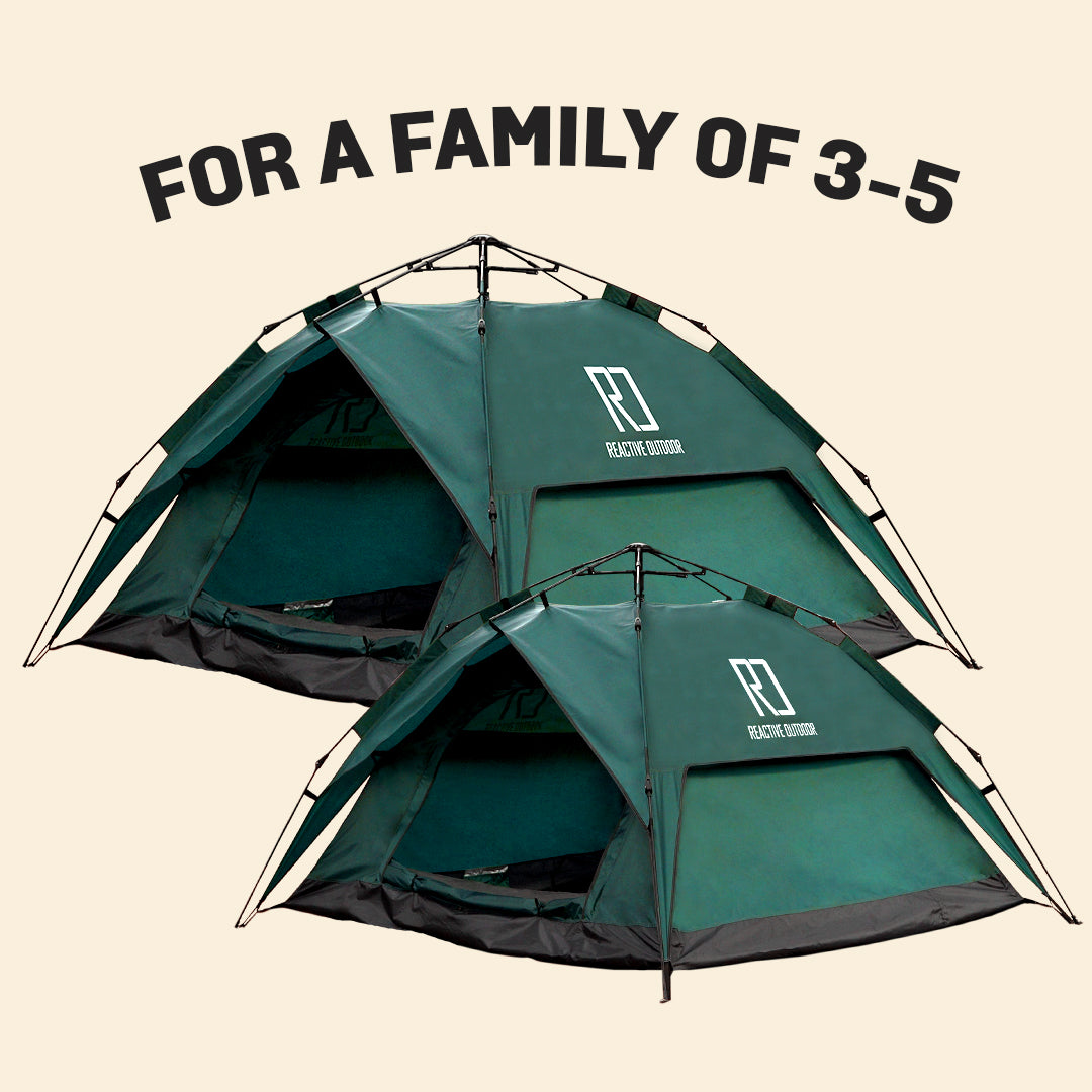 1 Small-Sized + 1 Large-Sized 3 Secs Tent + 2 FREE Camping Tarp (Family Package, EU)