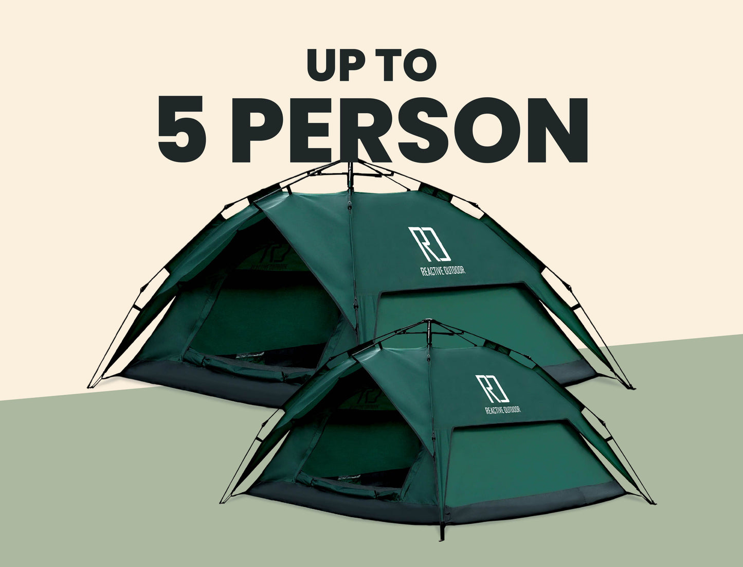 1 Small-Sized + 1 Large-Sized 3 Secs Tent + 2 FREE Camping Tarps (Up to 5 Person, CA)
